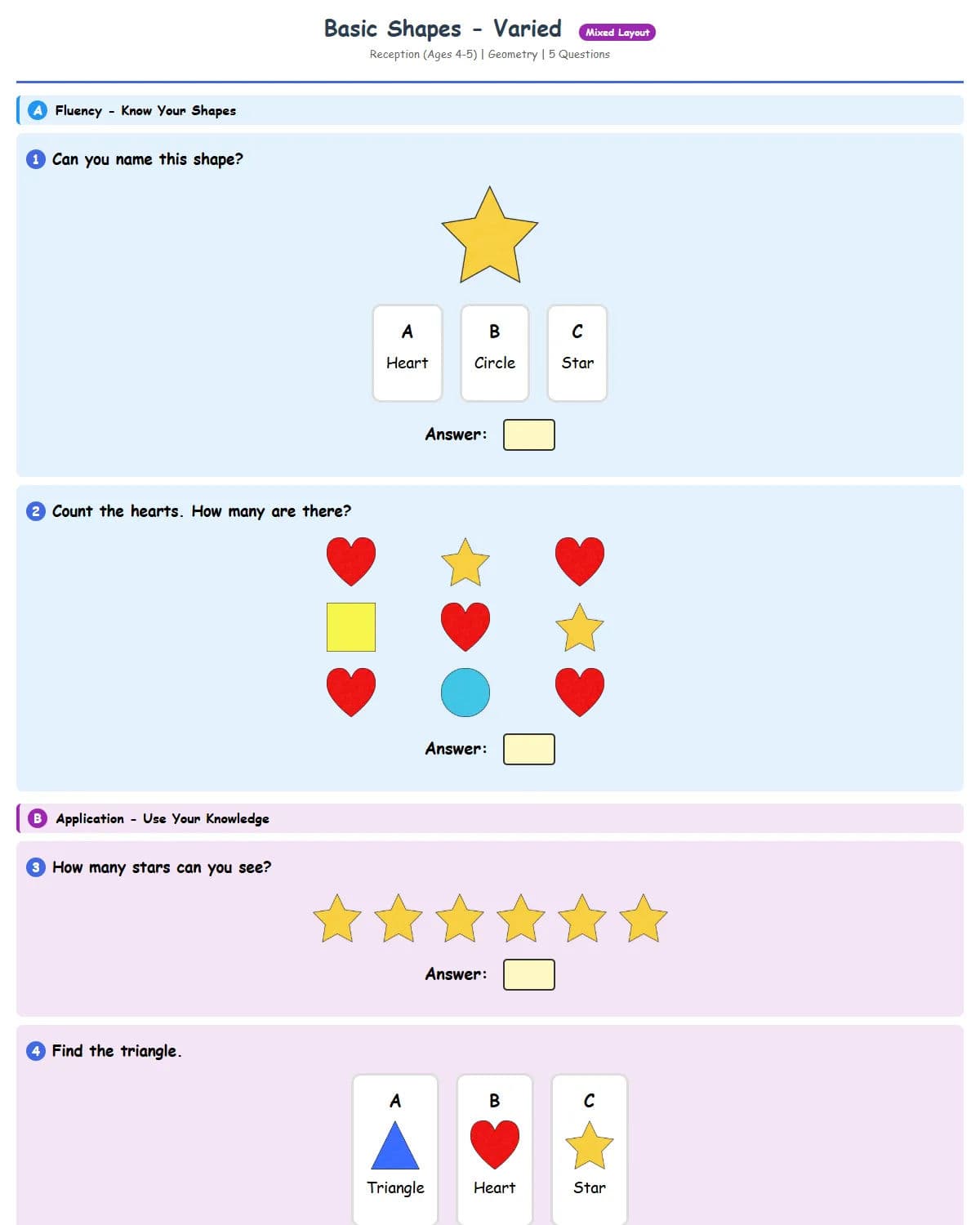 Basic Shapes - Varied